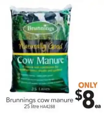 Cheap as Chips Brunnings Cow Manure 25 Litre offer