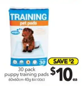 Cheap as Chips Puppy Training Pads 30 pack 60x60cm 40g offer