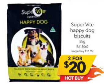 Cheap as Chips Super Vite Happy Dog Biscuits 8kg offer