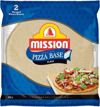 IGA Mission Garlic or Plain Pizza Base 200g offer