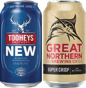 IGA Tooheys New or Great Northern Super Crisp 30 Can Block offer