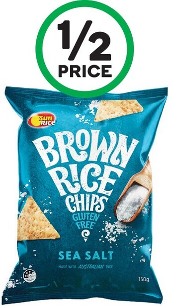 Woolworths SunRice Brown Rice Chips 150g offer