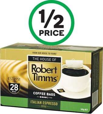 Woolworths Robert Timms Coffee Bags Pk 28 offer