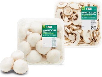 Woolworths Australian Cup or Sliced Mushrooms 500g Pack offer
