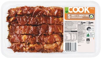 Woolworths Woolworths COOK Marinated Kebabs 375g with RSPCA Approved Chicken – From the Meat Dept offer
