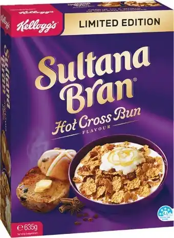 Woolworths Kellogg’s Sultana Bran Hot Cross Bun Flavour 635g offer