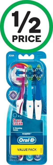 Woolworths Oral-B 5 Way Clean Toothbrush Pk 3 offer