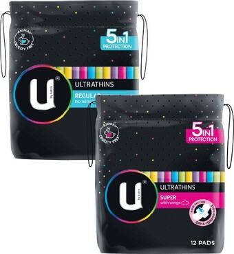 Woolworths U by Kotex Ultrathins Pads Pk 8-14 offer
