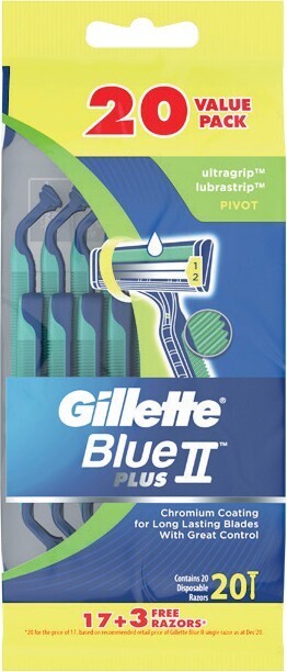 Woolworths Gillette Blue 2 Pivot Plus Disposable Razors Pk 20 offer