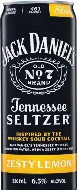 Woolworths Jack Daniel’s Tennessee Seltzer Zesty Lemon Cans 4x330ml offer