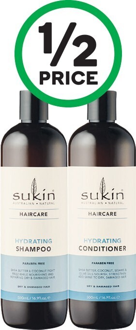 Woolworths Sukin Shampoo or Conditioner 500ml offer
