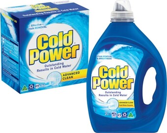Coles Cold Power Laundry Liquid 1.8 Litre-2 Litre or Powder 2kg offer