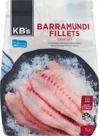 Coles KB’s Frozen Barramundi Fillets 1kg offer