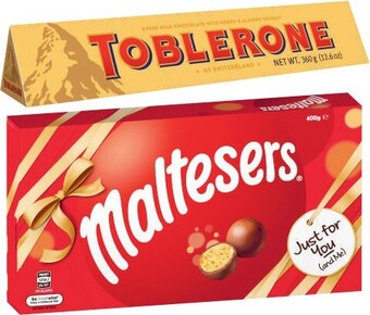 Coles Mars Maltesers Box 400g, Celebrations Box 320g or Toblerone 360g offer