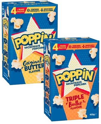 Coles Poppin Microwave Popcorn 400g offer