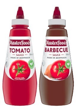 Coles MasterFoods Squeeze Tomato or Barbecue Sauce 475mL-500mL offer