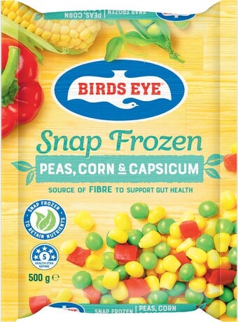 Coles Birds Eye Snap Frozen Peas, Corn & Capsicum 500g offer