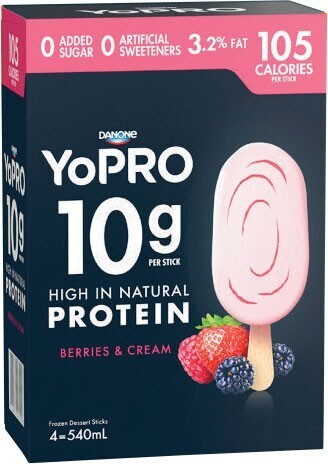 Coles Danone YoPro Sticks 4 Pack 540mL offer