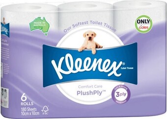 Coles Kleenex Comfort Care Toilet Tissue 6 Pack offer
