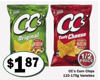 Friendly Grocer CC's Corn Chips 110-175g Varieties offer