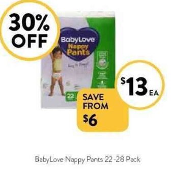 Foodworks BabyLove Nappy Pants 22-28 Pack offer