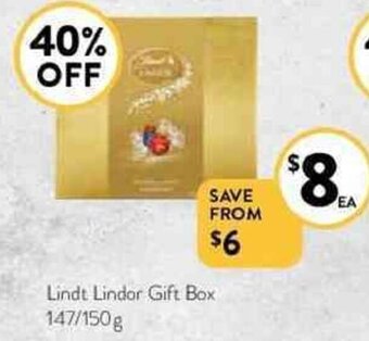 Foodworks Lindt Lindor Gift Box 147/150g offer