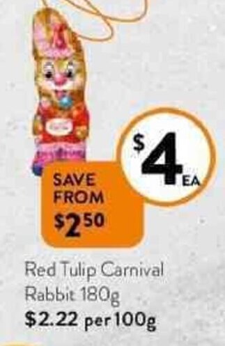 Foodworks Red Tulip Carnival Rabbit 180g offer