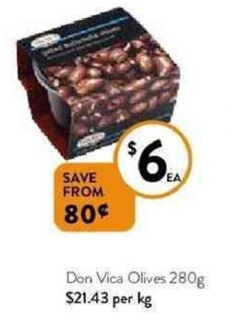 Foodworks Don Vica Olives 280g offer