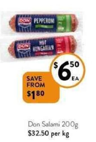 Foodworks Don Salami 200g offer