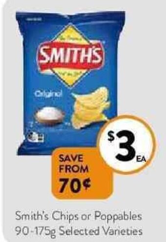Foodworks Smith's Chips or poppables 90-175g offer