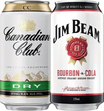 IGA Canadian Club & Dry or Jim Beam & Cola 4.8% 10 Pack offer
