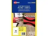 Officeworks Avery 24UP Fine Spine Filing Labels White 25 Sheets offer
