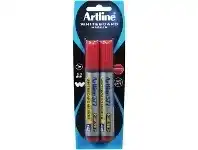 Officeworks Artline 577 Whiteboard Markers Bullet Red 2 Pack offer
