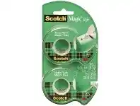 Officeworks Scotch Magic Tape with Dispenser 19 mm x 16 m 2 Pack offer