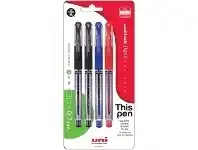 Officeworks Uniball Uni-Ball Signo Grip Gel Pen 0.7 Assorted 4 Pack offer
