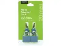Officeworks J.Burrows Aluminium Lock 20mm 2 Pack offer