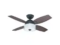 LivingStyles Hunter Central Park Aged Steel Ceiling Fan with Dark Walnut / Gray Walnut Switch Blades offer