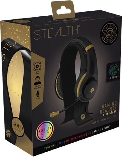 Stealth Black Gold Gaming Headset with 