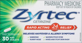 Pharmacist Advice Zyrtec 30 Mini Tablets offer