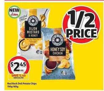 Coles Red Rock Deli Potato Chips offer