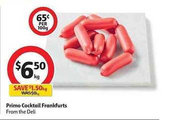 Coles Primo Cocktail Frankfurts offer
