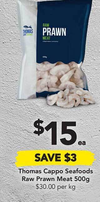 Drakes Thomas Cappo Seafoods Raw Prawn Meat offer