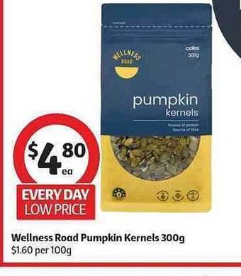 Coles Wellness Road Pumpkin Kernels 300g offer