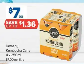 Foodland Remedy Kombucha Cans 4 offer