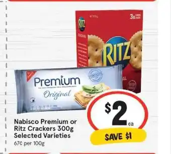 IGA Nabisco Premium Or Ritz Crackers 300g offer