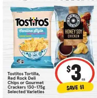 IGA Tostitos Tortilla, Red Rock Deli Chips Or Gourmet Crackers 130-175g offer
