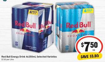 IGA Red Bull Energy Drink 4x250ml offer