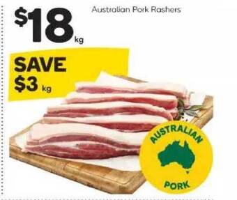 Woolworths Australian Pork Rashers offer