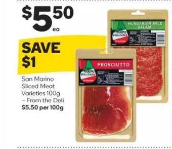 Woolworths San Marino Sliced Meat offer