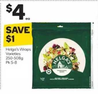 Woolworths Helga's Wraps offer